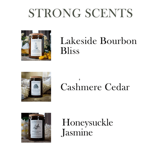 Strong smelling scents for rustic candle collection