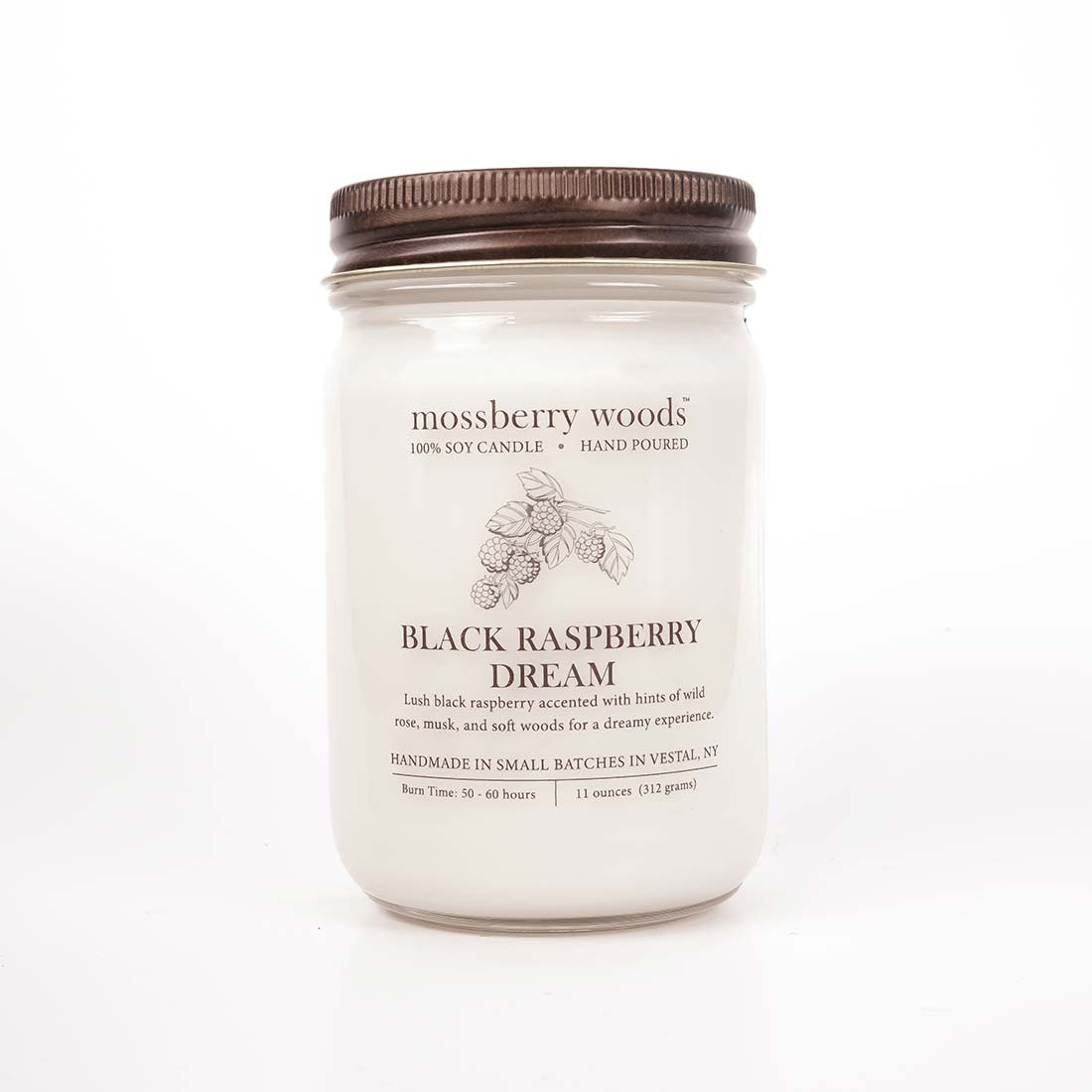 Black Raspberry Dream candle on a white background