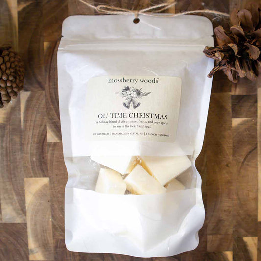 Ol' Time Christmas wax melts in a bag by Mossberry Woods
