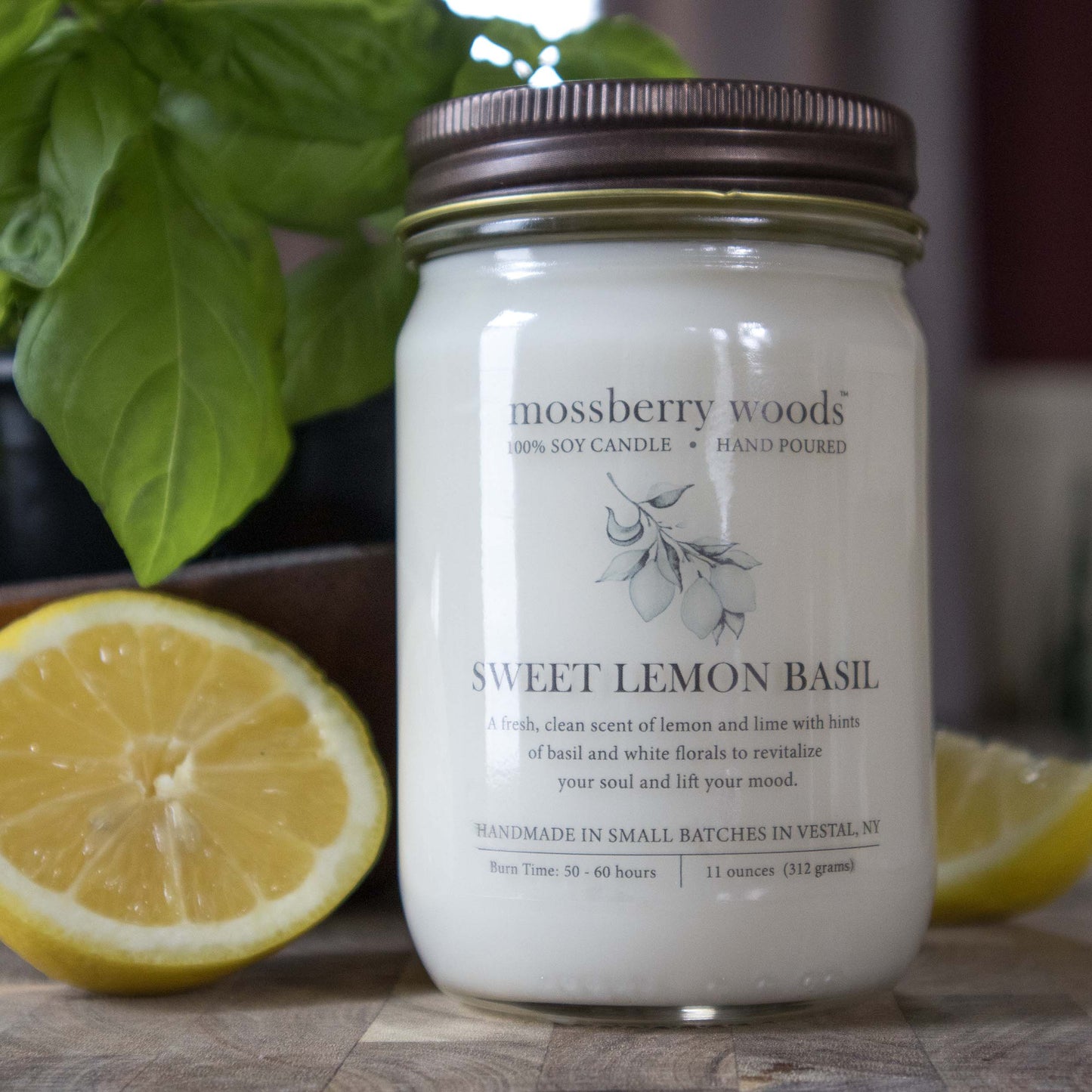 Sweet Lemon Basil Country Cottage Candle